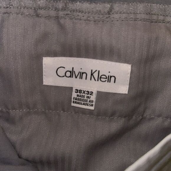 CK 38 x 32 Silver Gray Pin Stripe Cotton Chinos - Picture 10 of 13